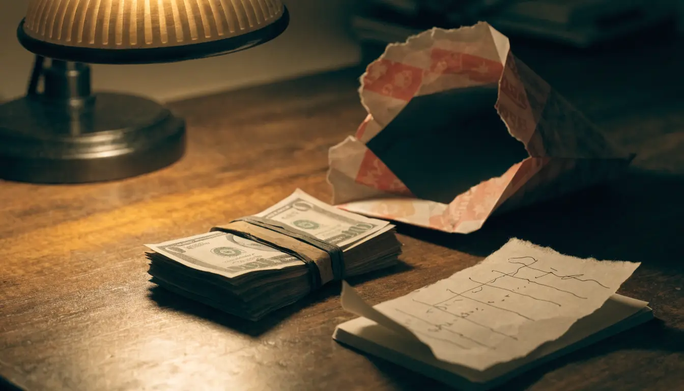 A closing statement and calculator showing take-home math on a $25,000 Riverside settlement