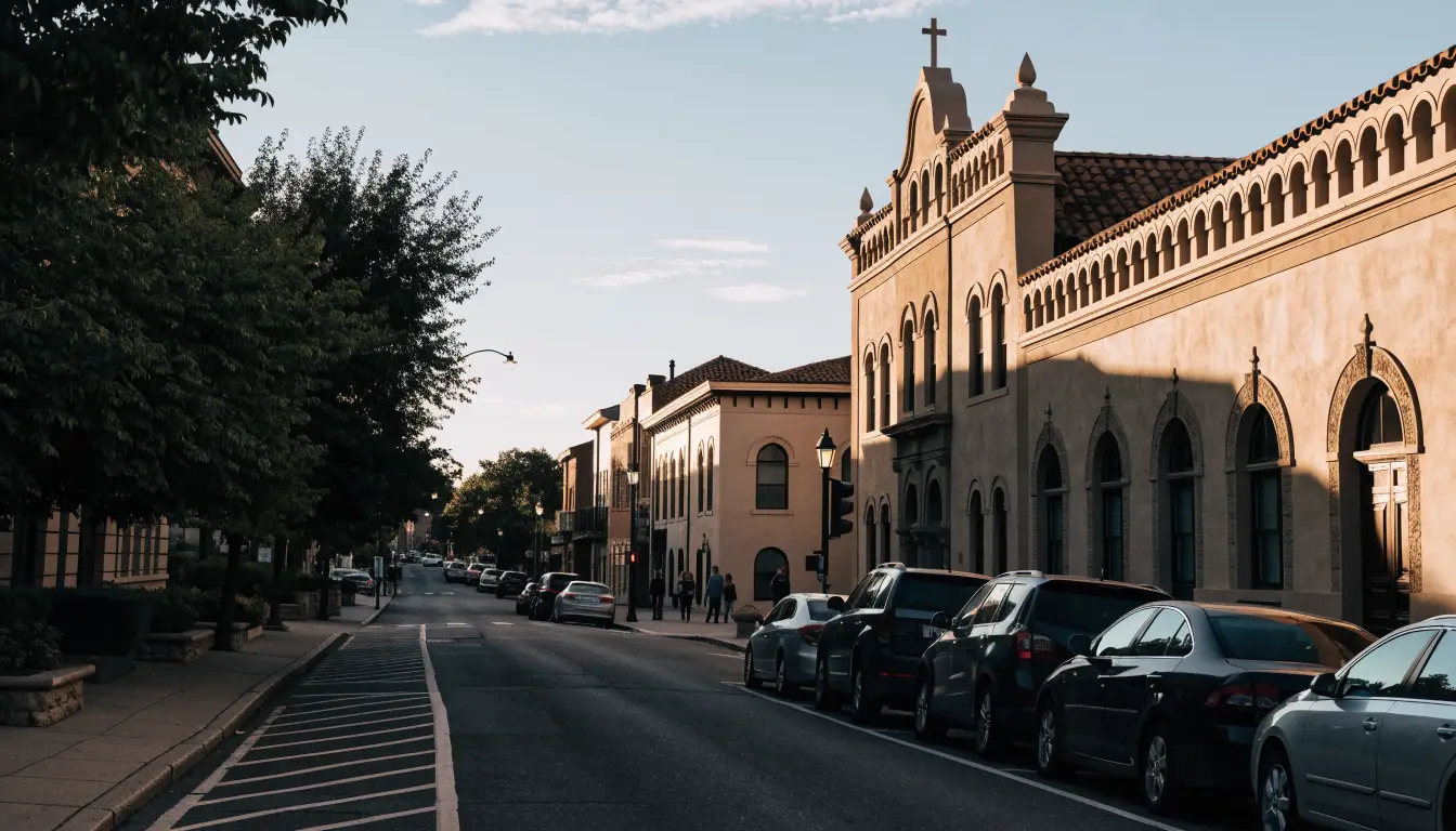 Downtown Riverside civic blocks near Mission Inn Avenue and the courthouse grid