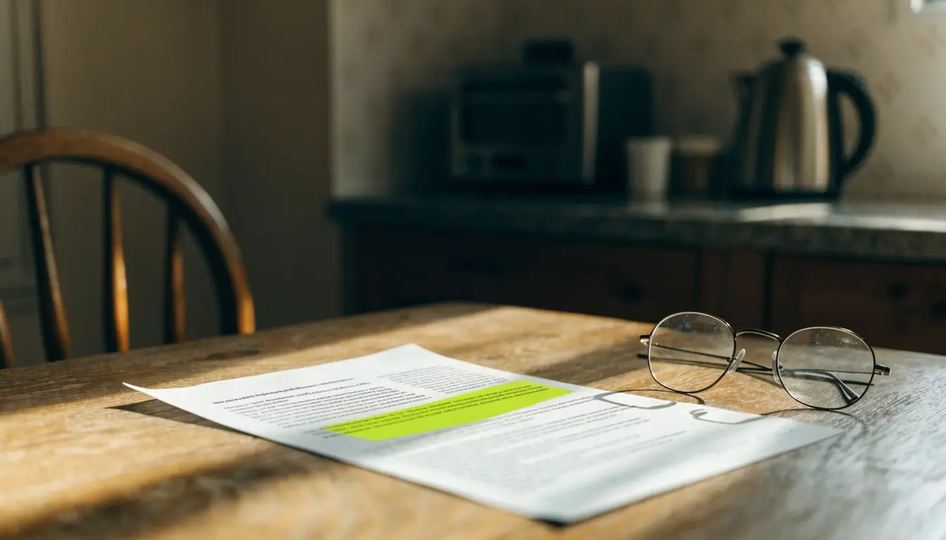 An insurance declarations page under a magnifying glass — UM/UIM coverage for Riverside drivers